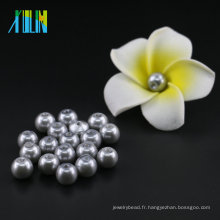 YIWU Stock en vrac 6mm à 14mm Imitation Perle UA34 Matte Perle En Verre Argent Perles En Gros